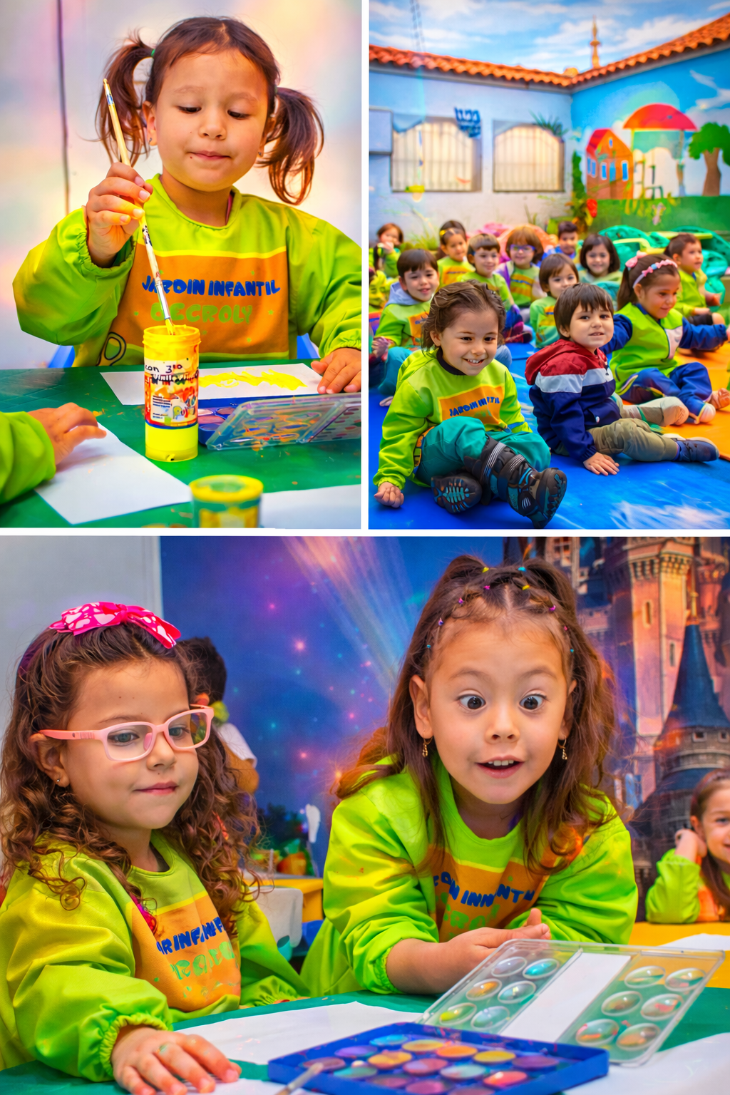 Niños en actividad de arte en jardín infantil en Castilla Kennedy Bogotá